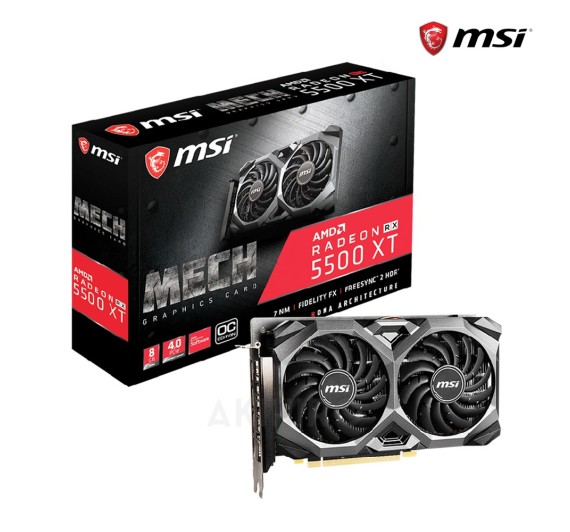 VGA (การ์ดแสดงผล) MSI RADEON RX5500 XT MECH 8G OC GDDR6 128 BIT 3 + 1Y